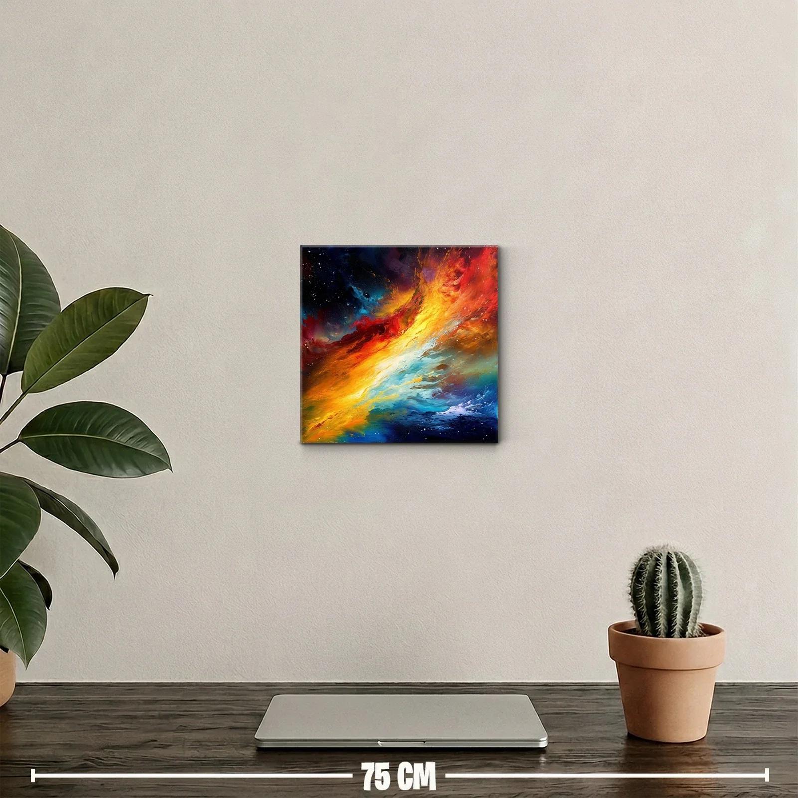 Cuadro vibrante con explosión de colores cálidos y fríos — miniatura 2