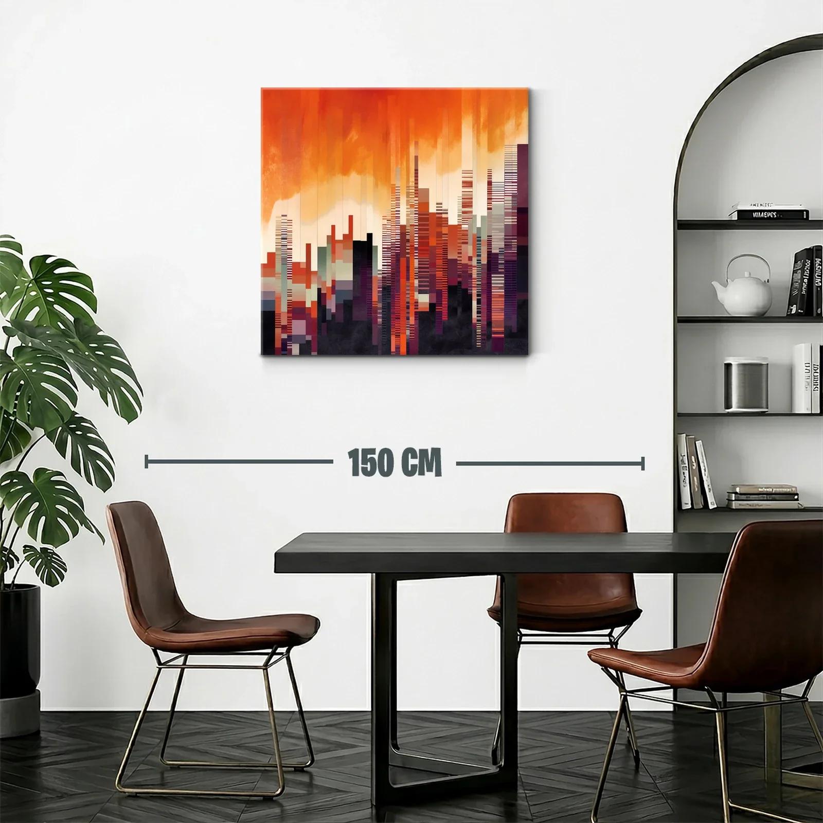 Ciudad abstracta al atardecer vibrante y geométrica — miniatura 2