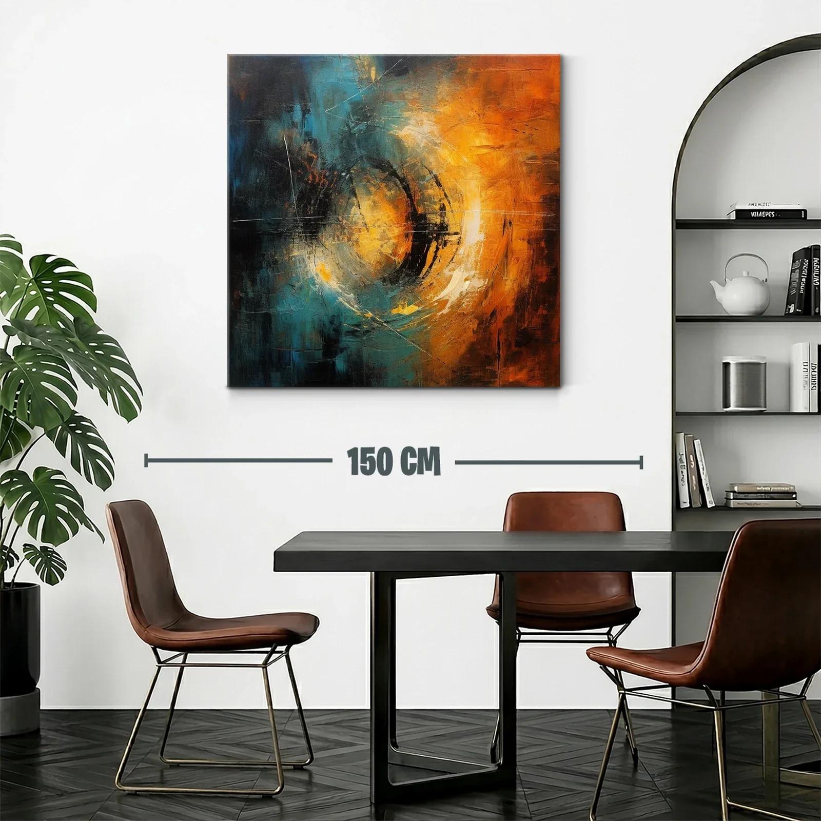Composición abstracta con energía en tonos cálidos y fríos — miniatura 2