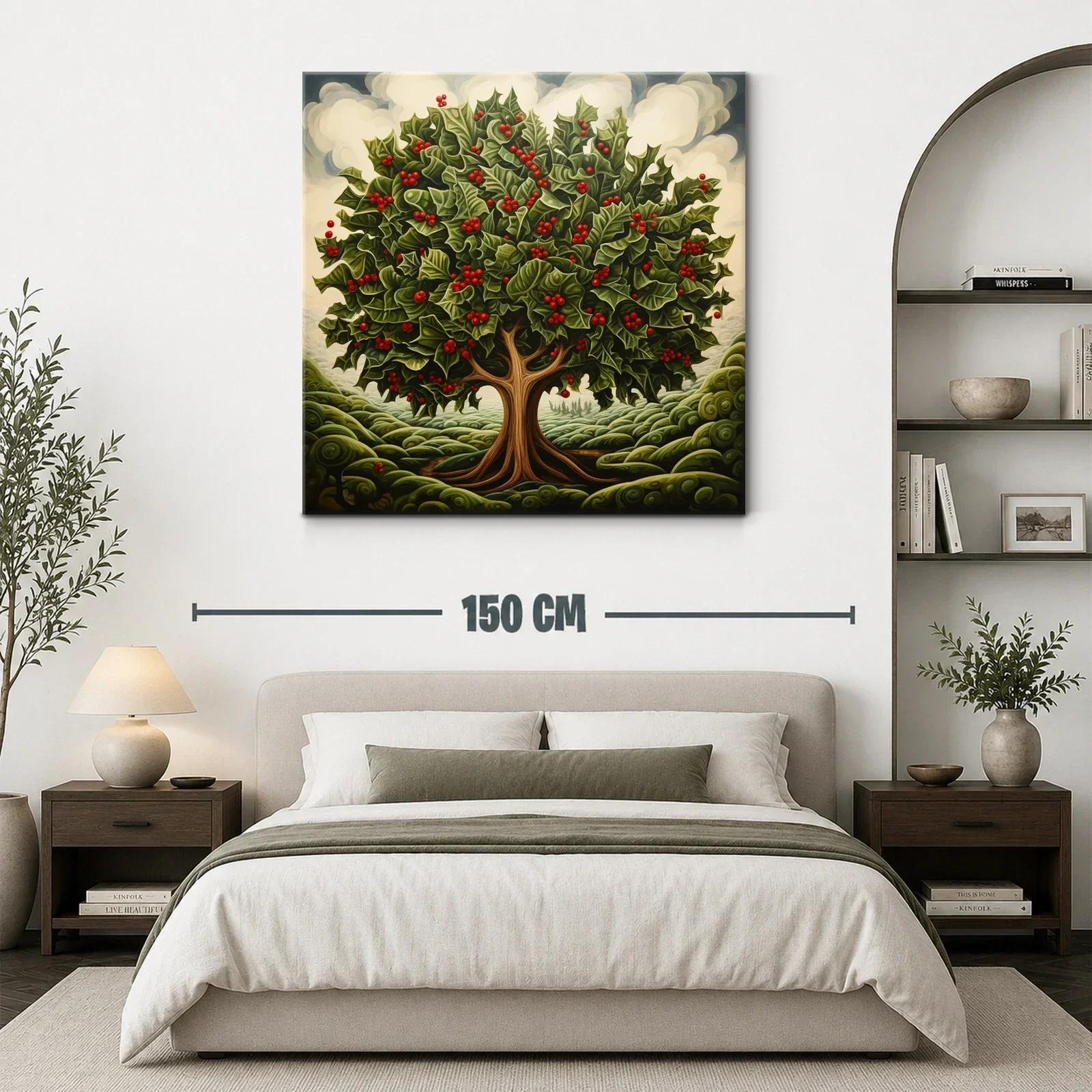 Árbol frondoso con hojas verdes y frutos rojos vibrantes — miniatura 3