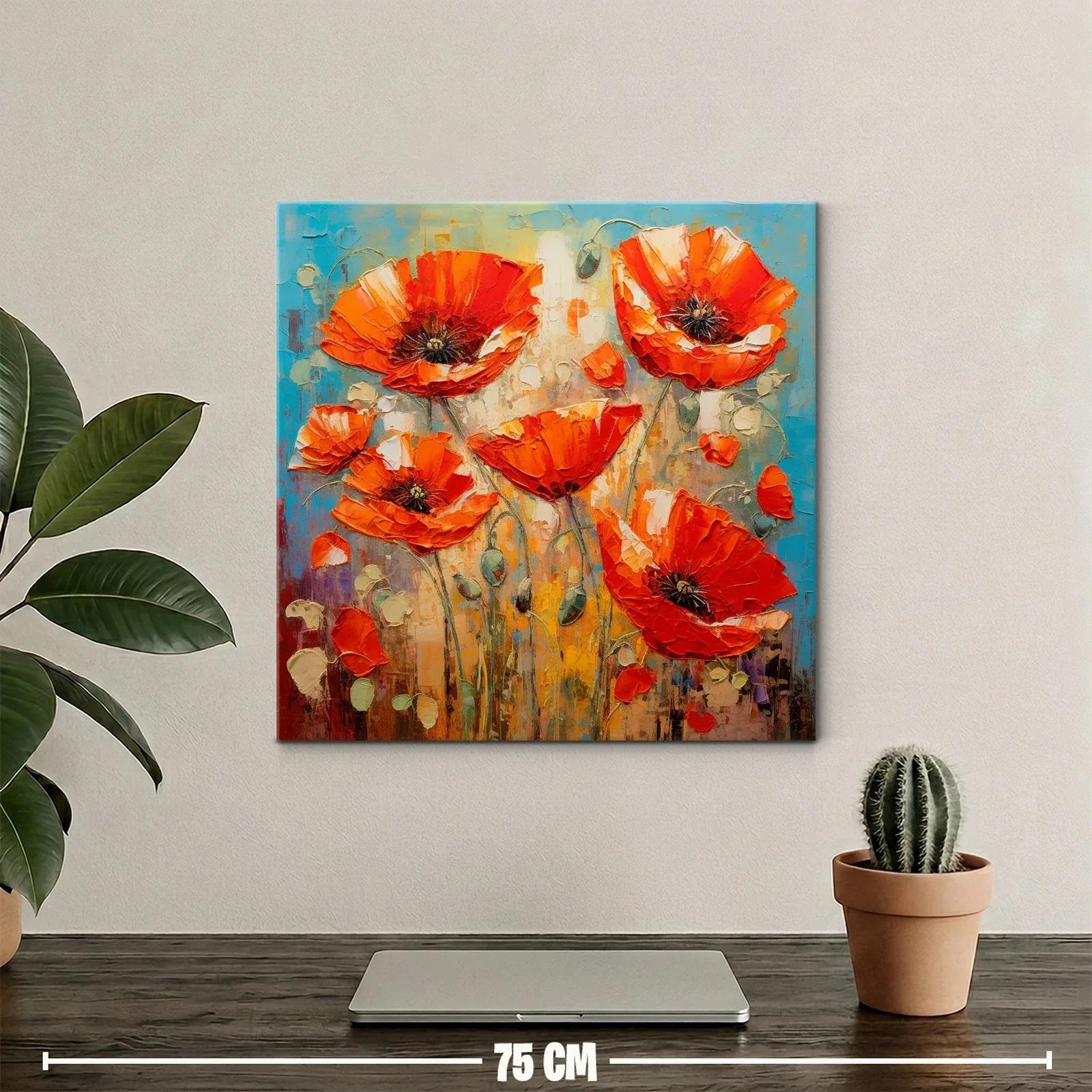 Vibrantes amapolas rojas sobre fondo contrastante — miniatura 2