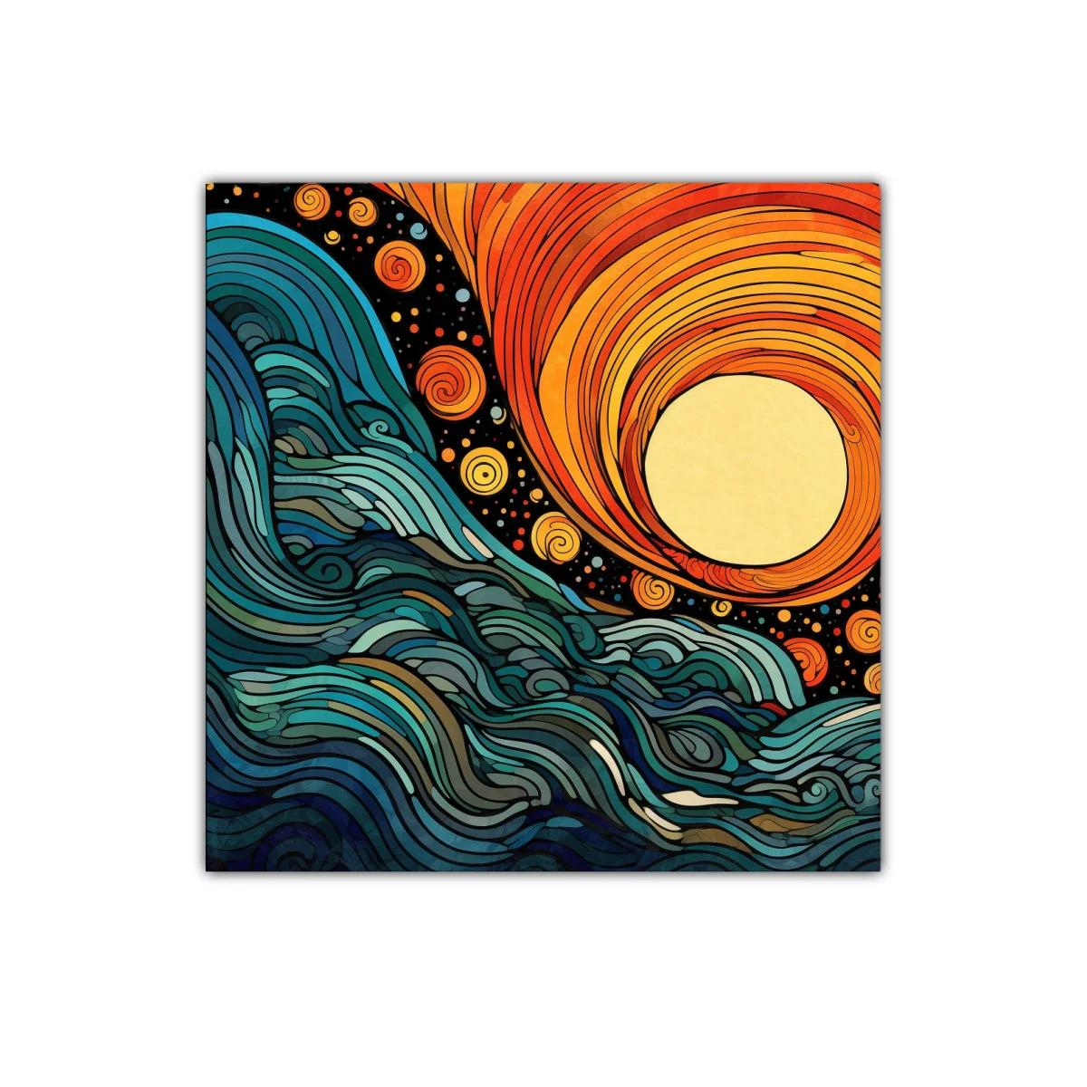 Mar y sol en armonía vibrante de colores intensos