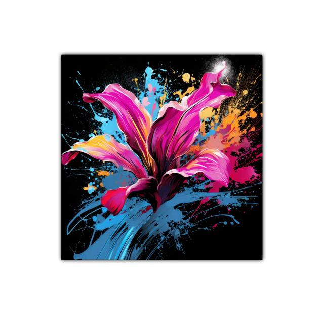 Flor vibrante con explosión de colores intensos