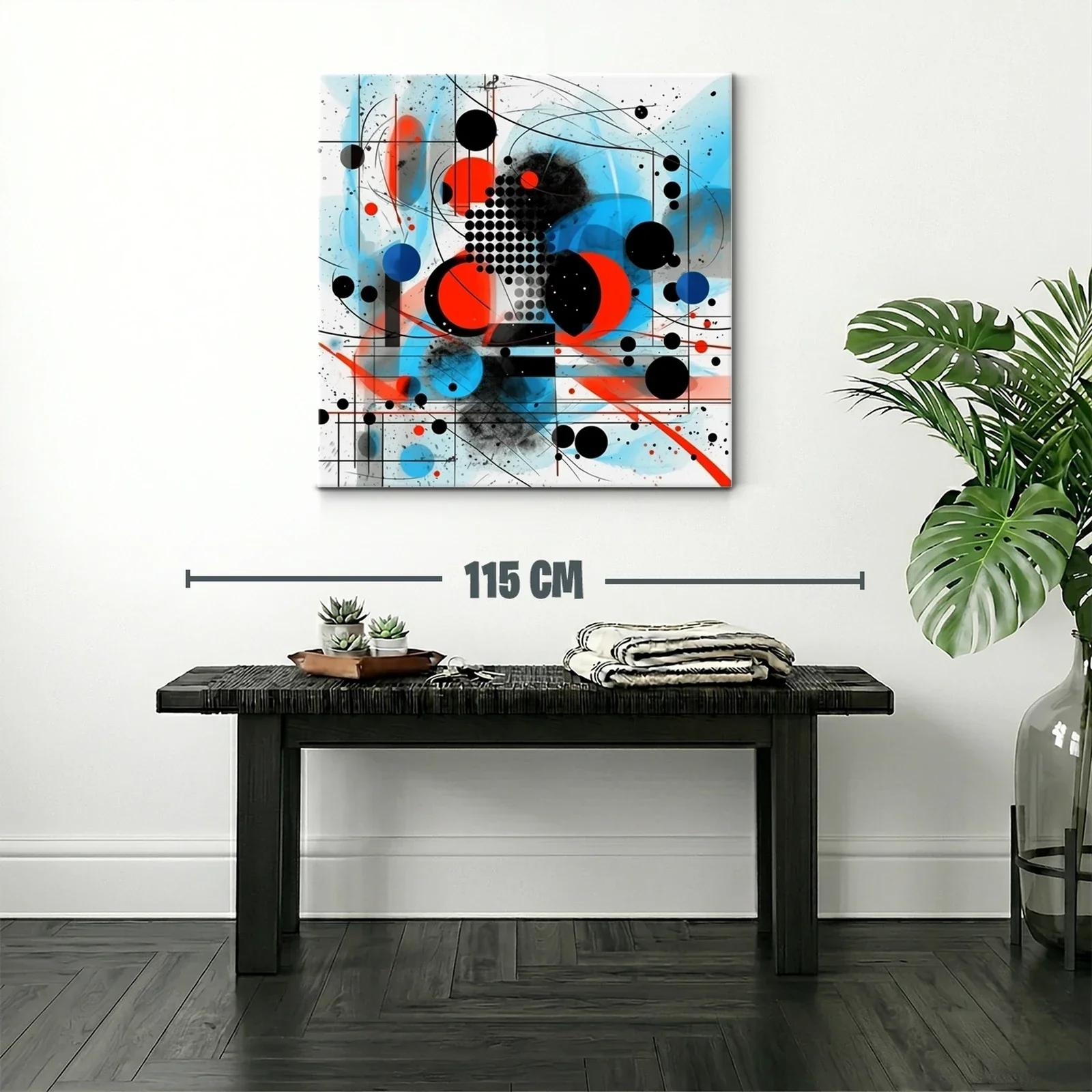 Composición abstracta en rojo azul y negro con formas geométricas — miniatura 2