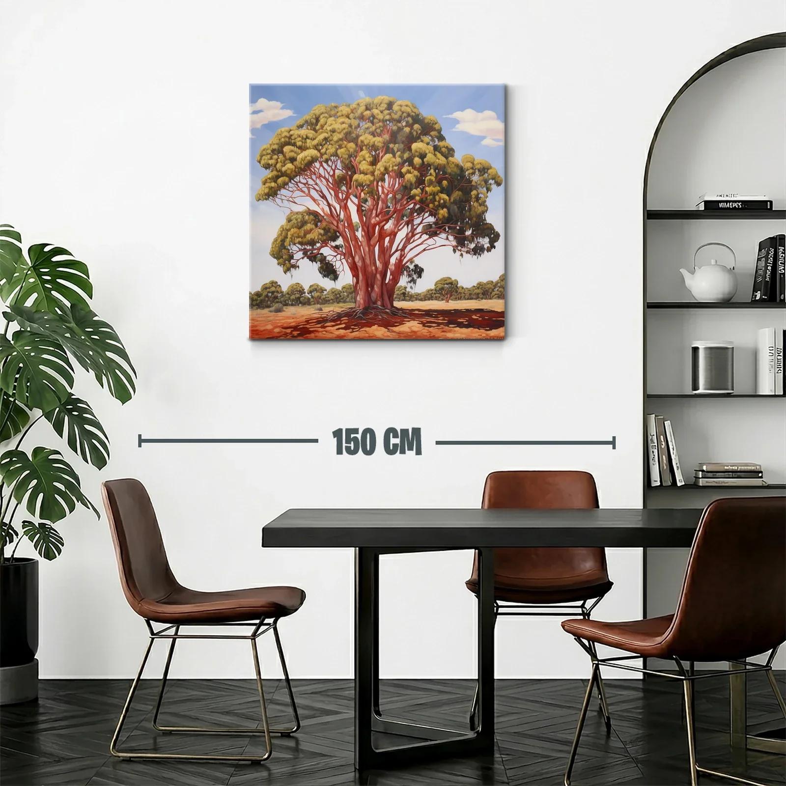 Impresionante árbol con tronco rojo sobre paisaje soleado — miniatura 2