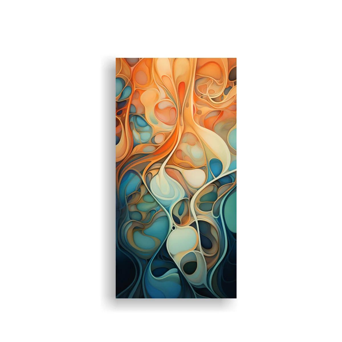 Cuadro abstracción biomórfica con curvas fluidas — imagen principal