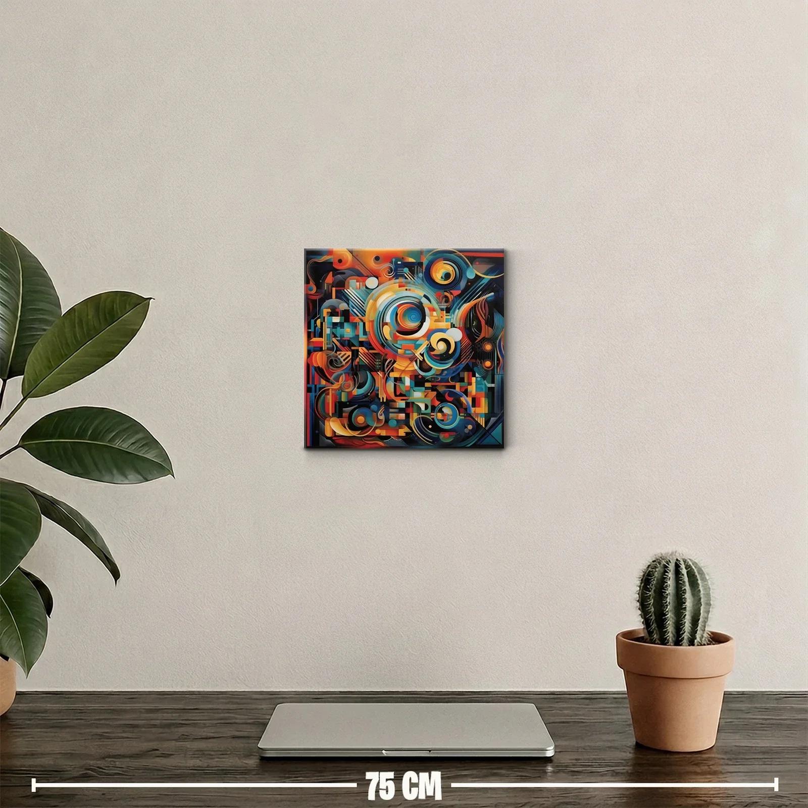 Composición abstracta con formas circulares y líneas dinámicas — miniatura 2