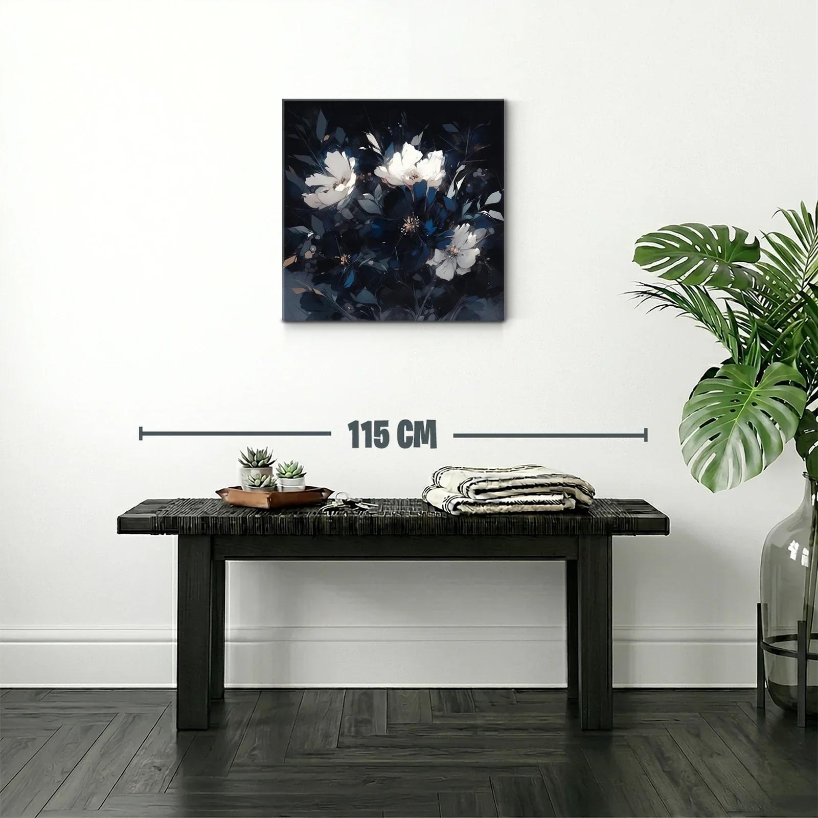 Blancas flores entre sombras en composición elegante — miniatura 2