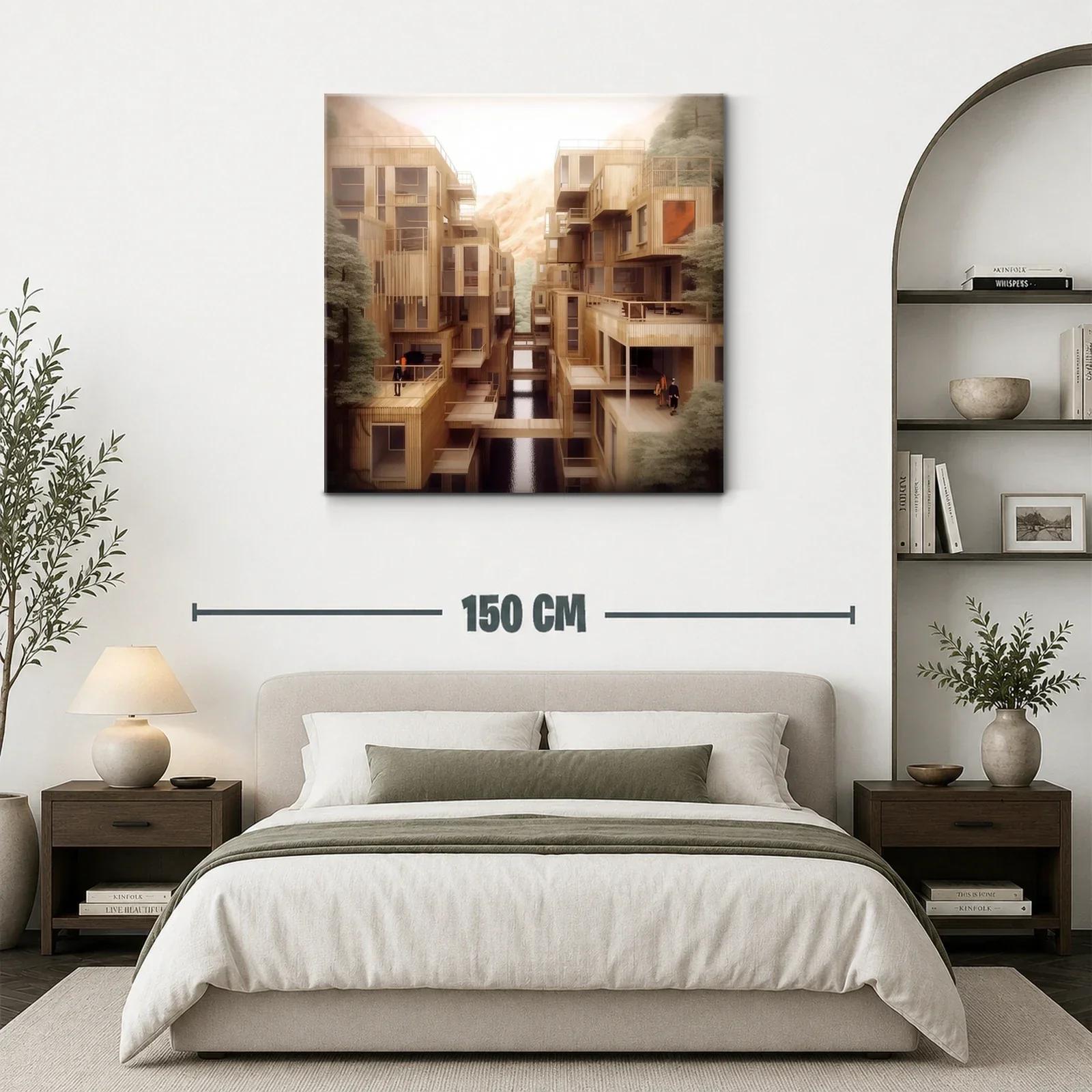 Arquitectura moderna con detalles en madera y reflejos naturales — miniatura 3