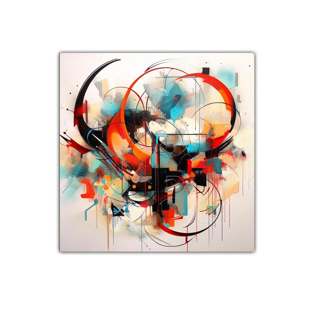 Composición abstracta con formas circulares y dinámicas