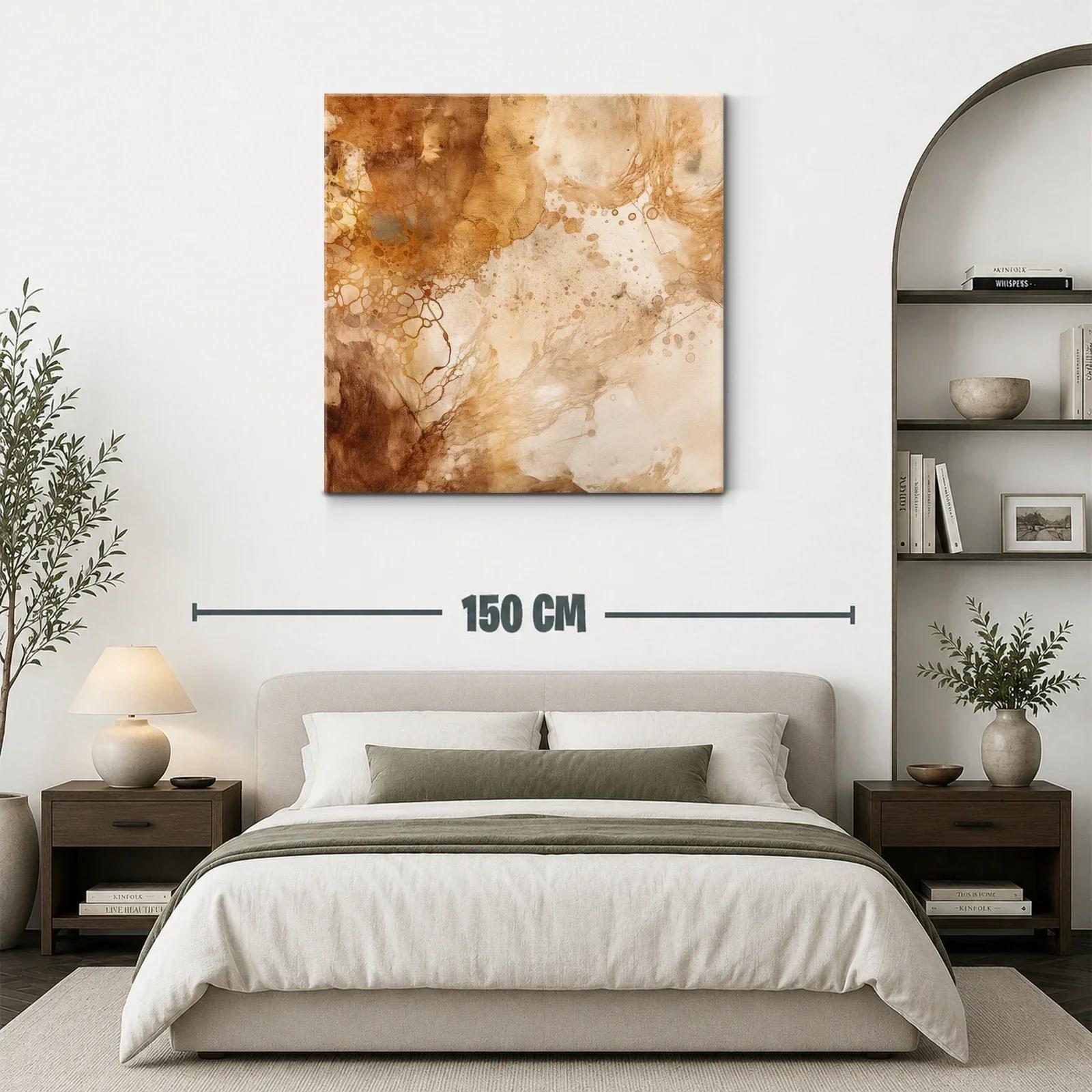 Cuadro abstracto en tonos tierra cálidos y orgánicos — miniatura 3