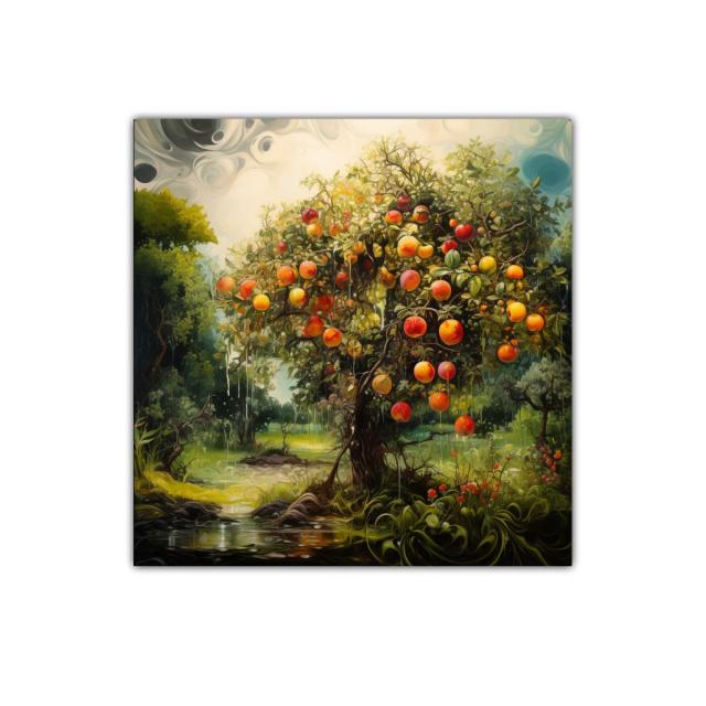 Árbol frutal vibrante en paisaje natural exuberante