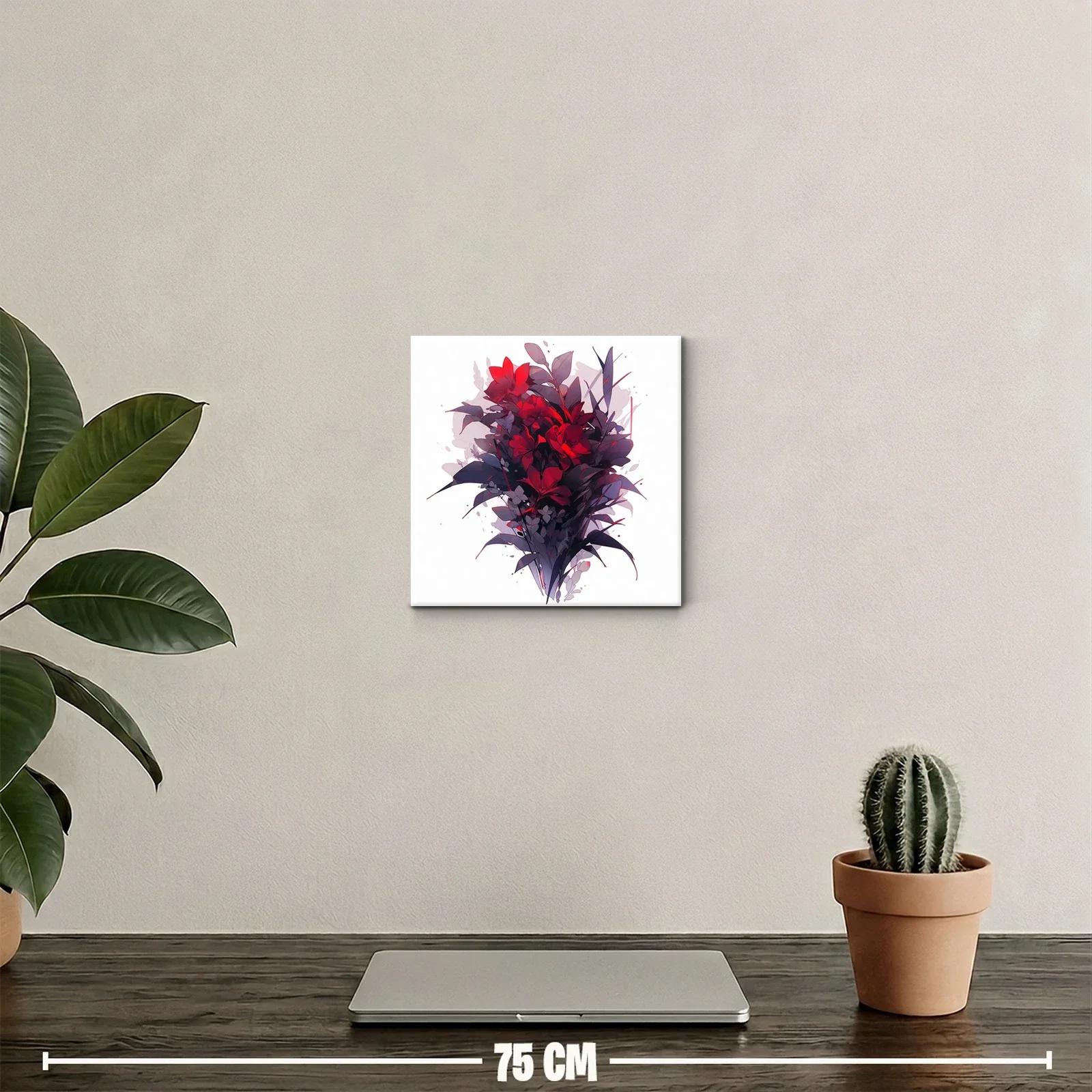 Composición floral en tonos rojos y morados profundos — miniatura 2