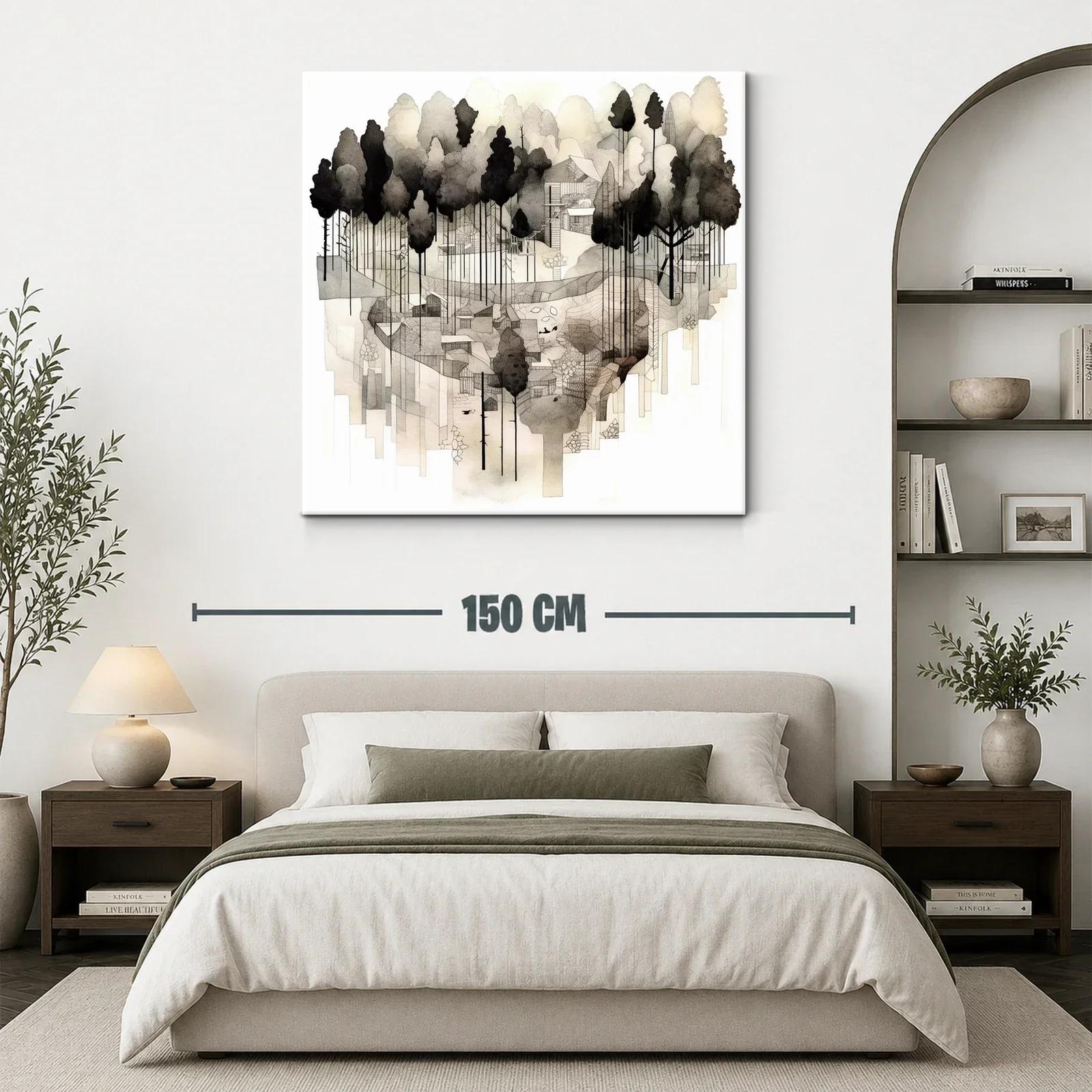 Bosque abstracto en tonos neutros y siluetas delicadas — miniatura 3