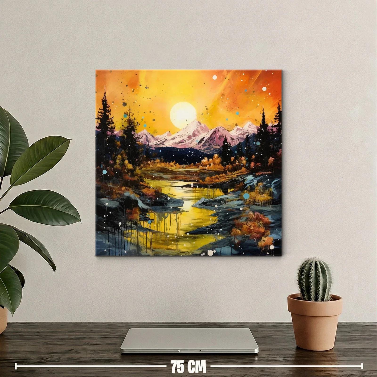 Paisaje de montaña al atardecer vibrante y sereno — miniatura 2