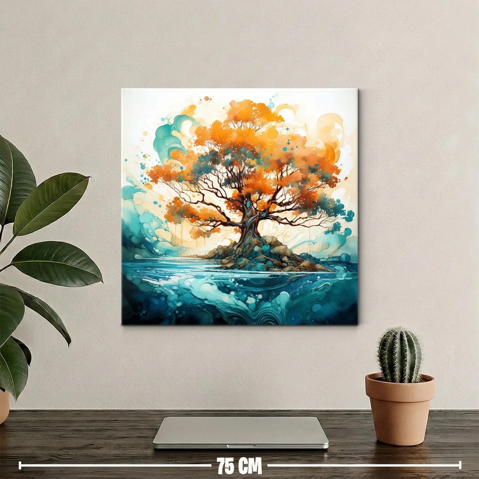 Árbol vibrante en paisaje de agua y energía dinámica — miniatura 2
