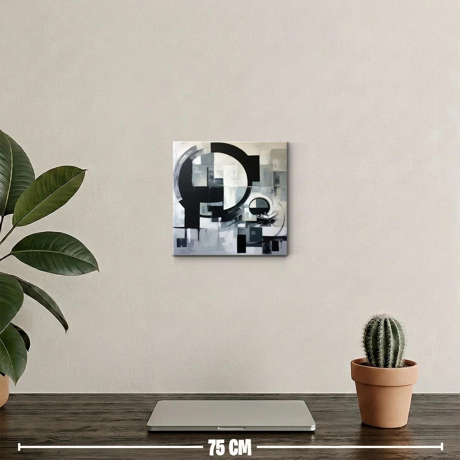 Composición abstracta con círculos y tonos neutros — miniatura 2