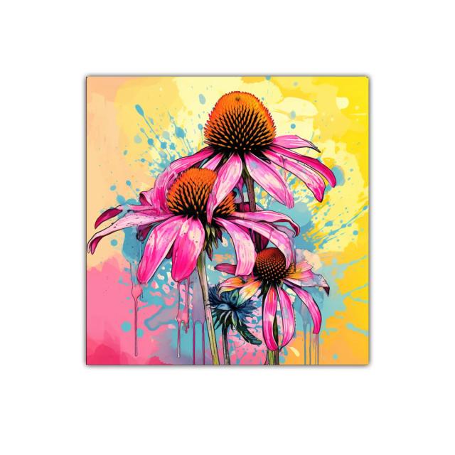 Flores vibrantes con fondo colorido y energético