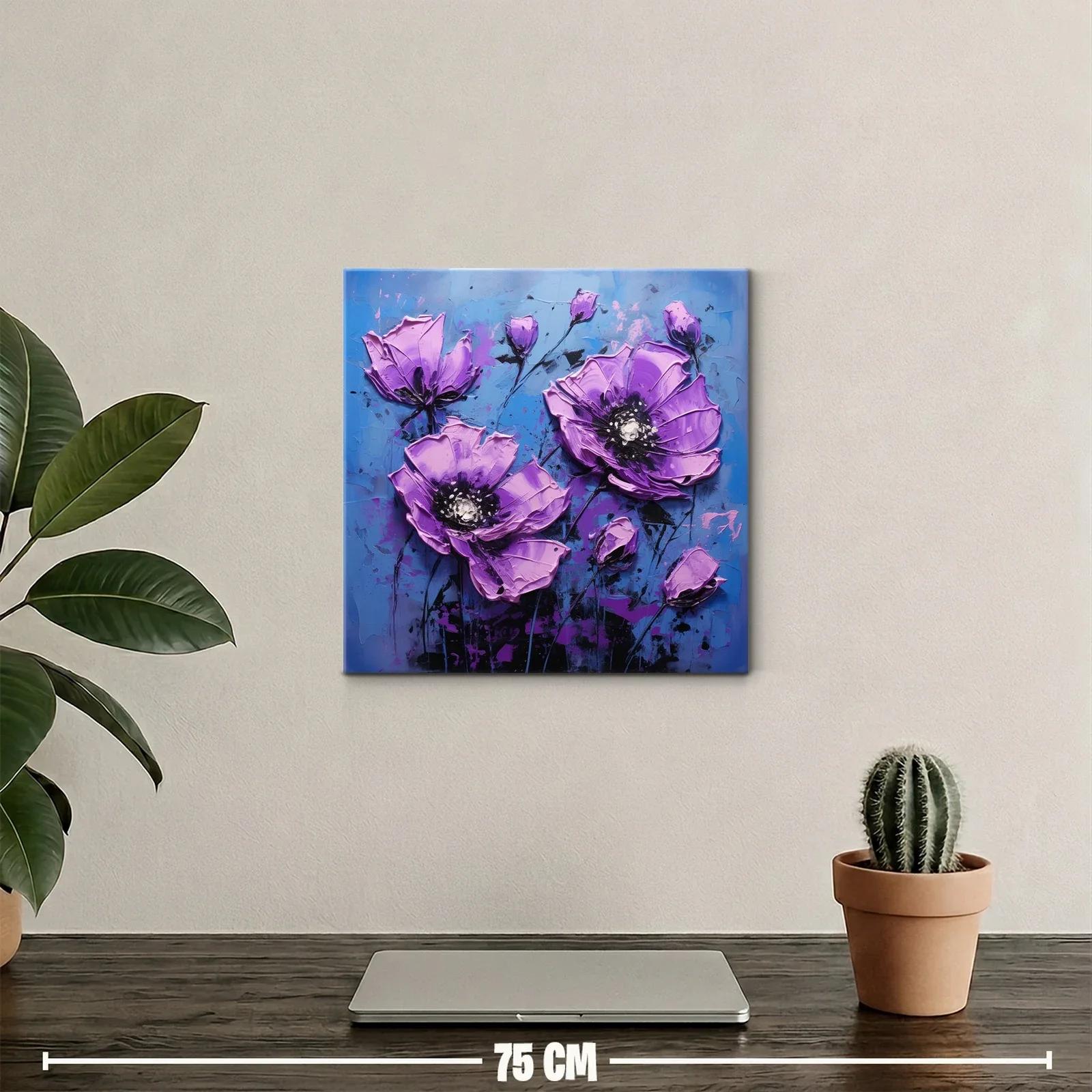 Flores Violetas Vibrantes en Fondo Azul Profundo — miniatura 2