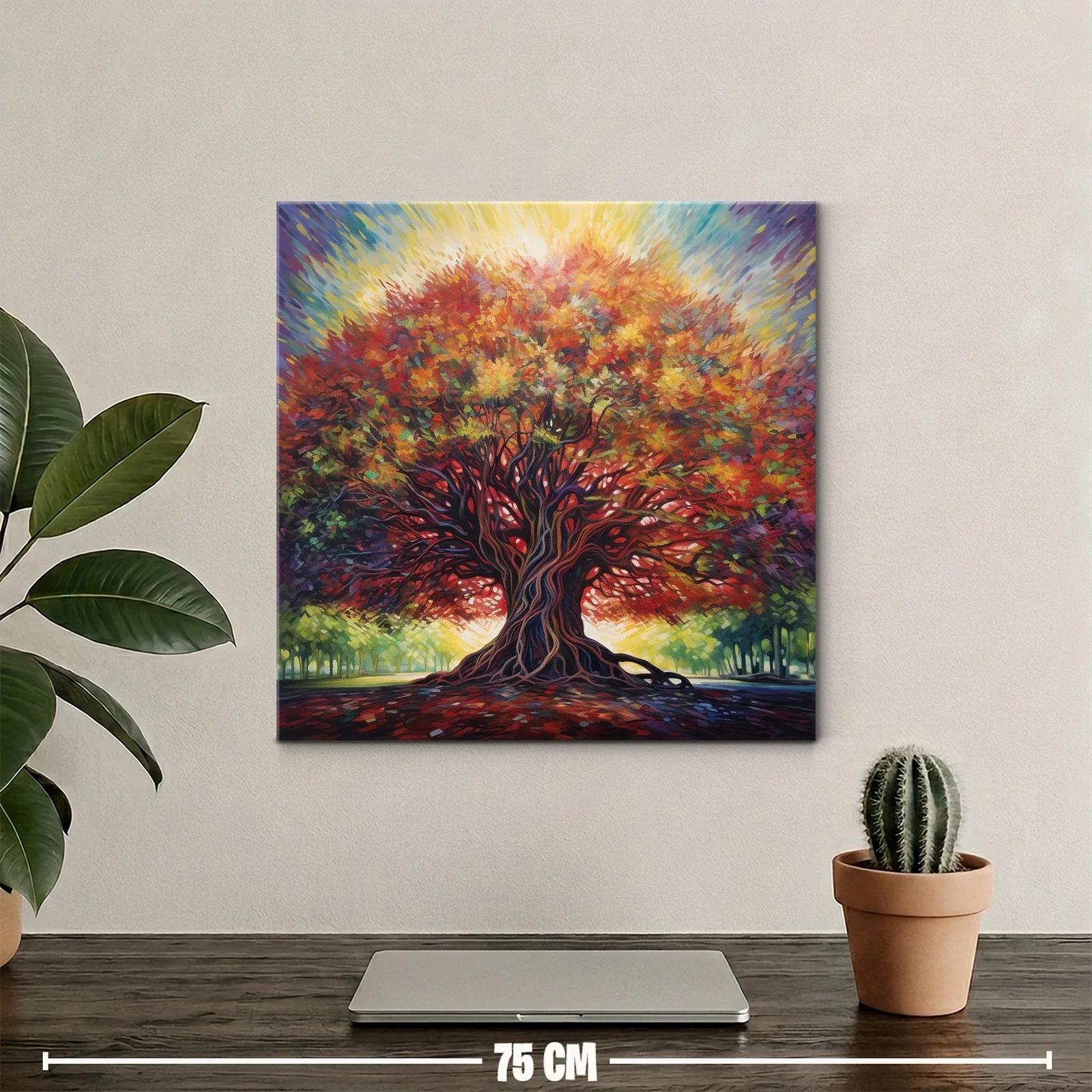 Árbol vibrante con follaje en llamas y luz radiante — miniatura 2