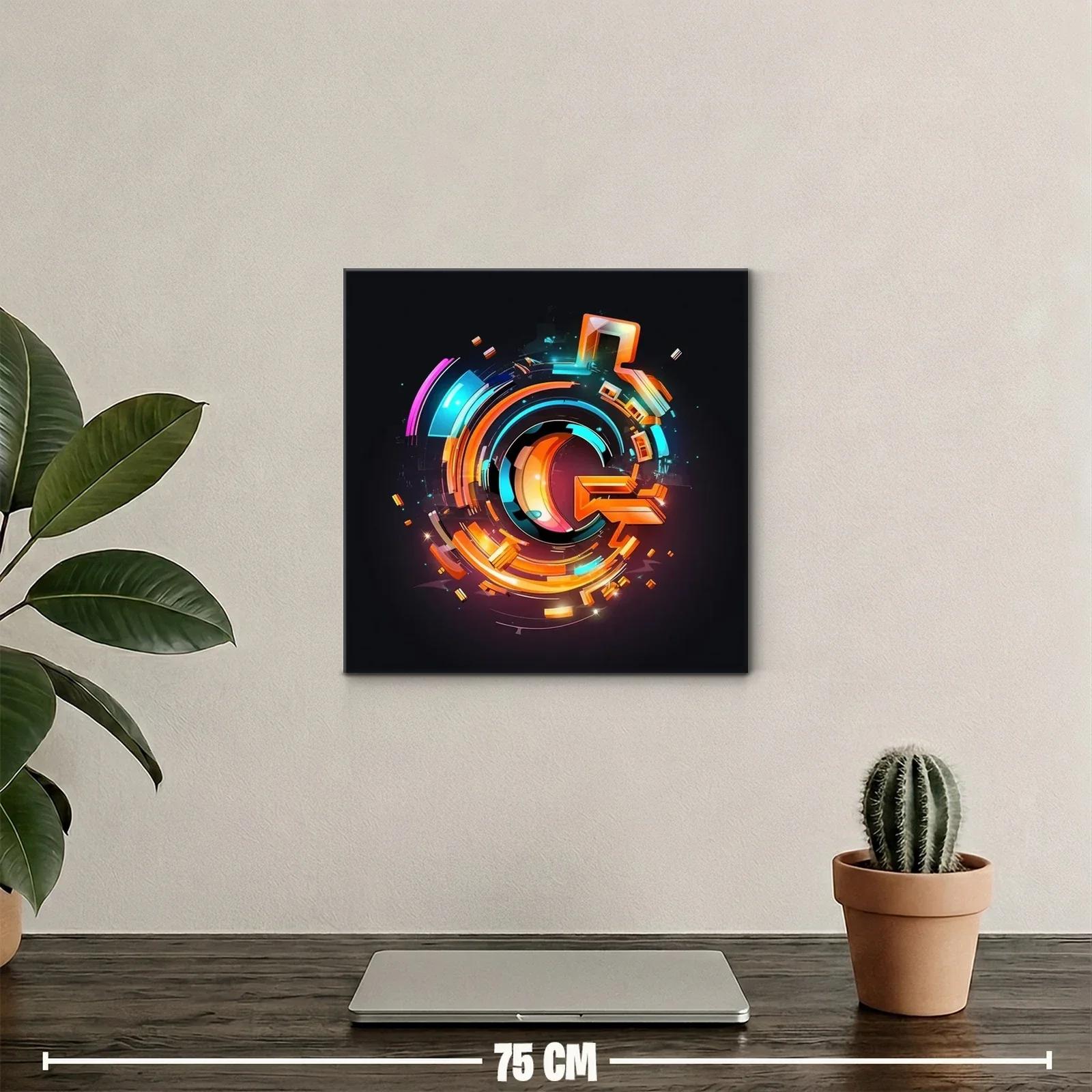 Composición abstracta dinámica en tonos cálidos y fríos vivos — miniatura 2