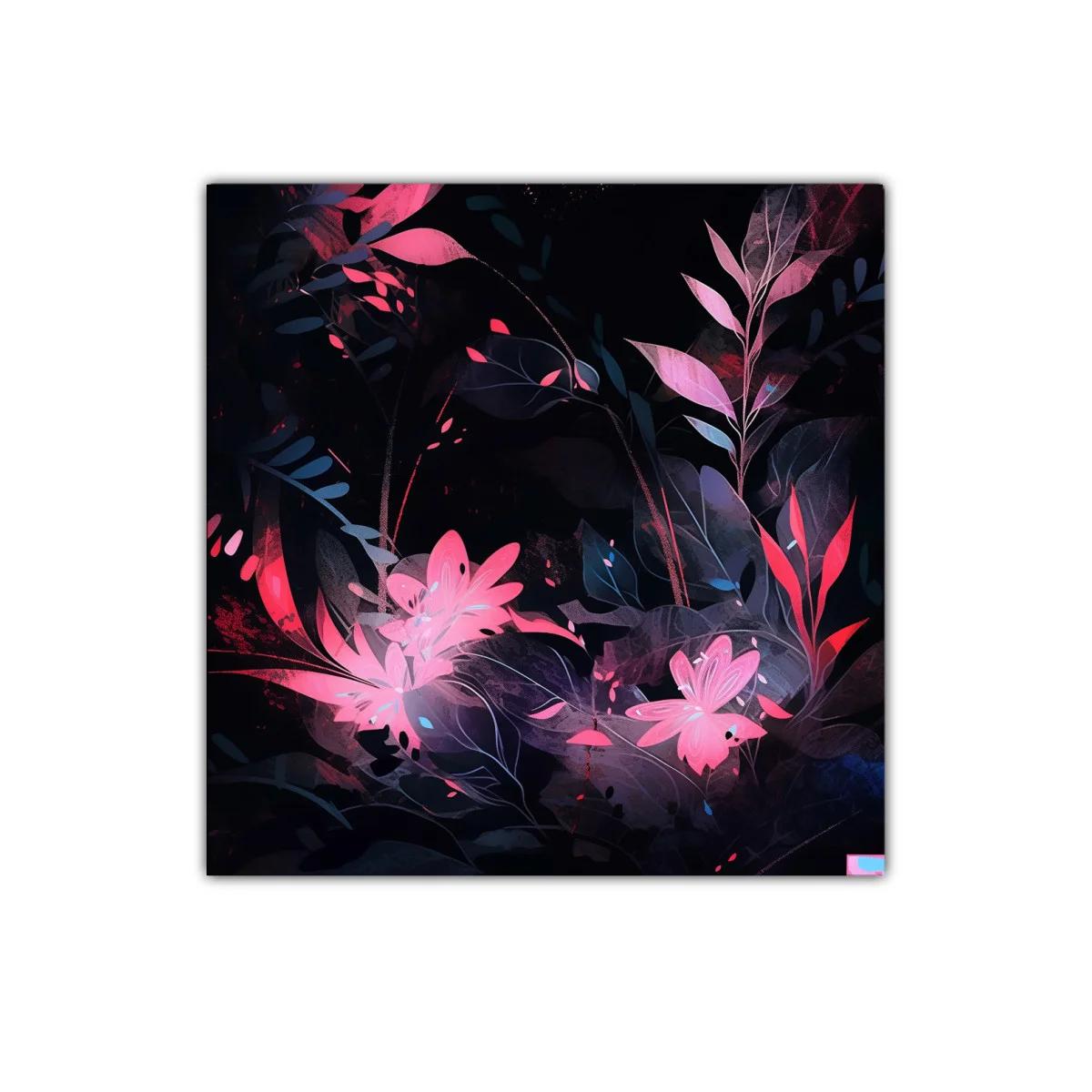 Composición Floral en Tonos Oscuros con Destellos Rosados