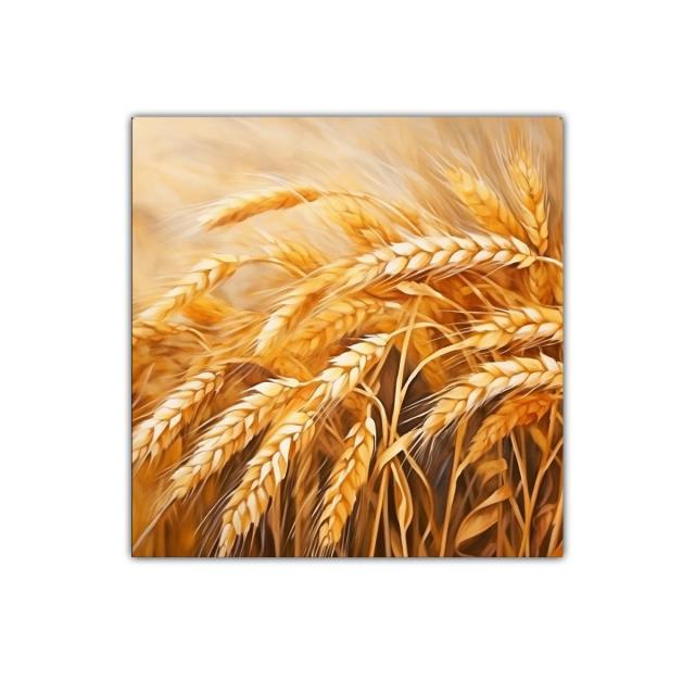 Cuadro decorativo con espigas doradas en movimiento suave