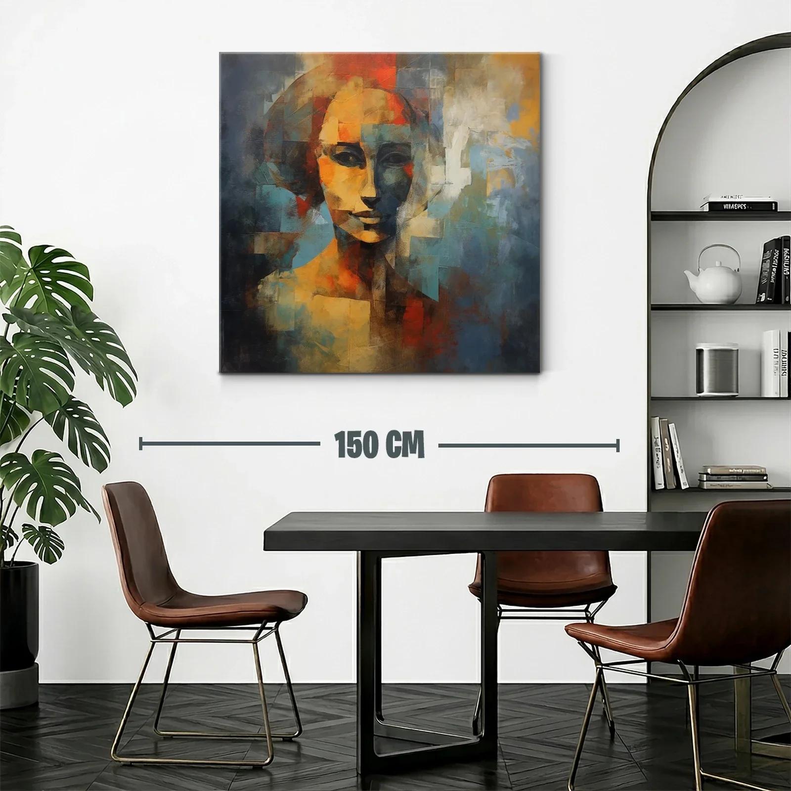 Rostro abstracto en tonos cálidos y fríos — miniatura 2
