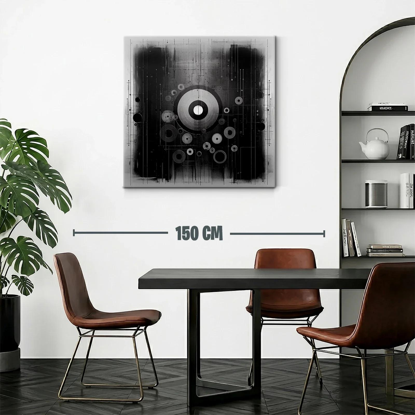 Composición abstracta con círculos y líneas en blanco y negro — miniatura 2