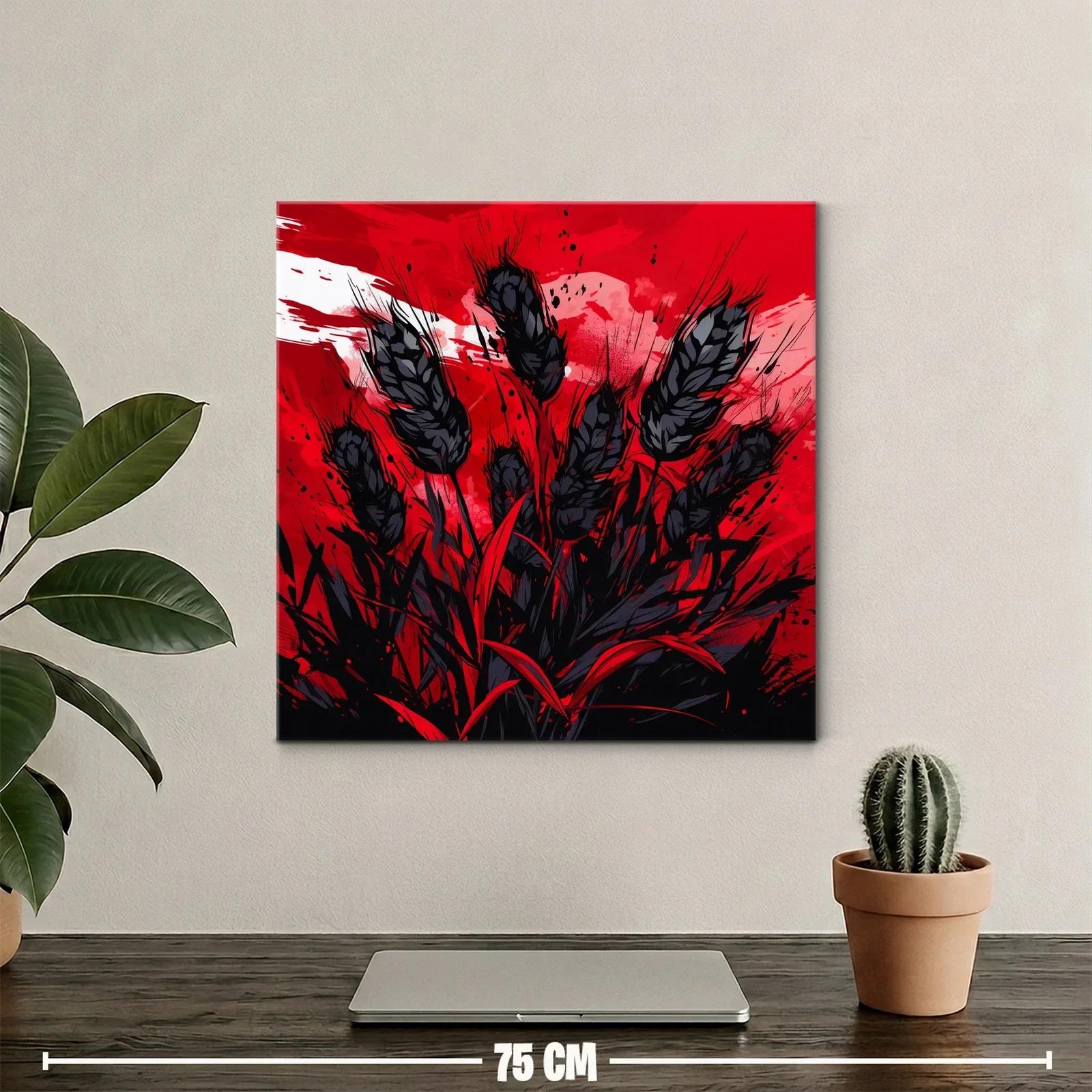 Impactante composición floral en rojo y negro vibrante — miniatura 2