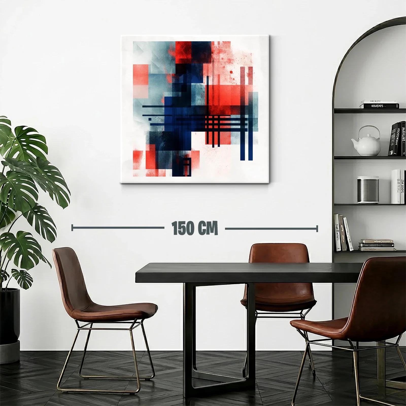 Composición geométrica con tonos rojos y azules intensos — miniatura 2