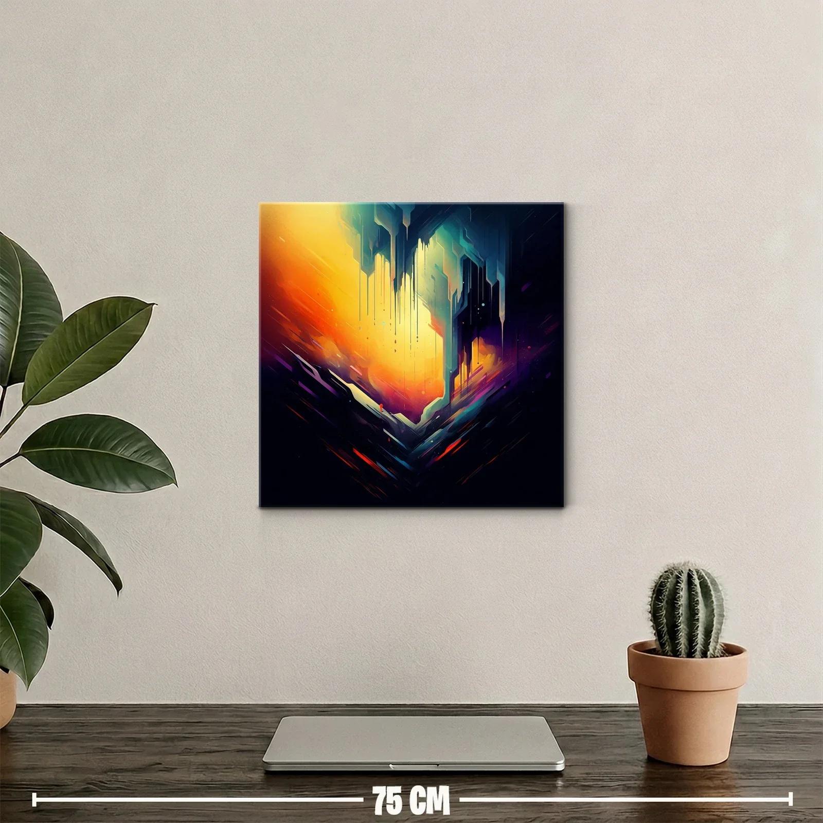 Cuadro abstracto con contraste de luces y sombras intensas — miniatura 2