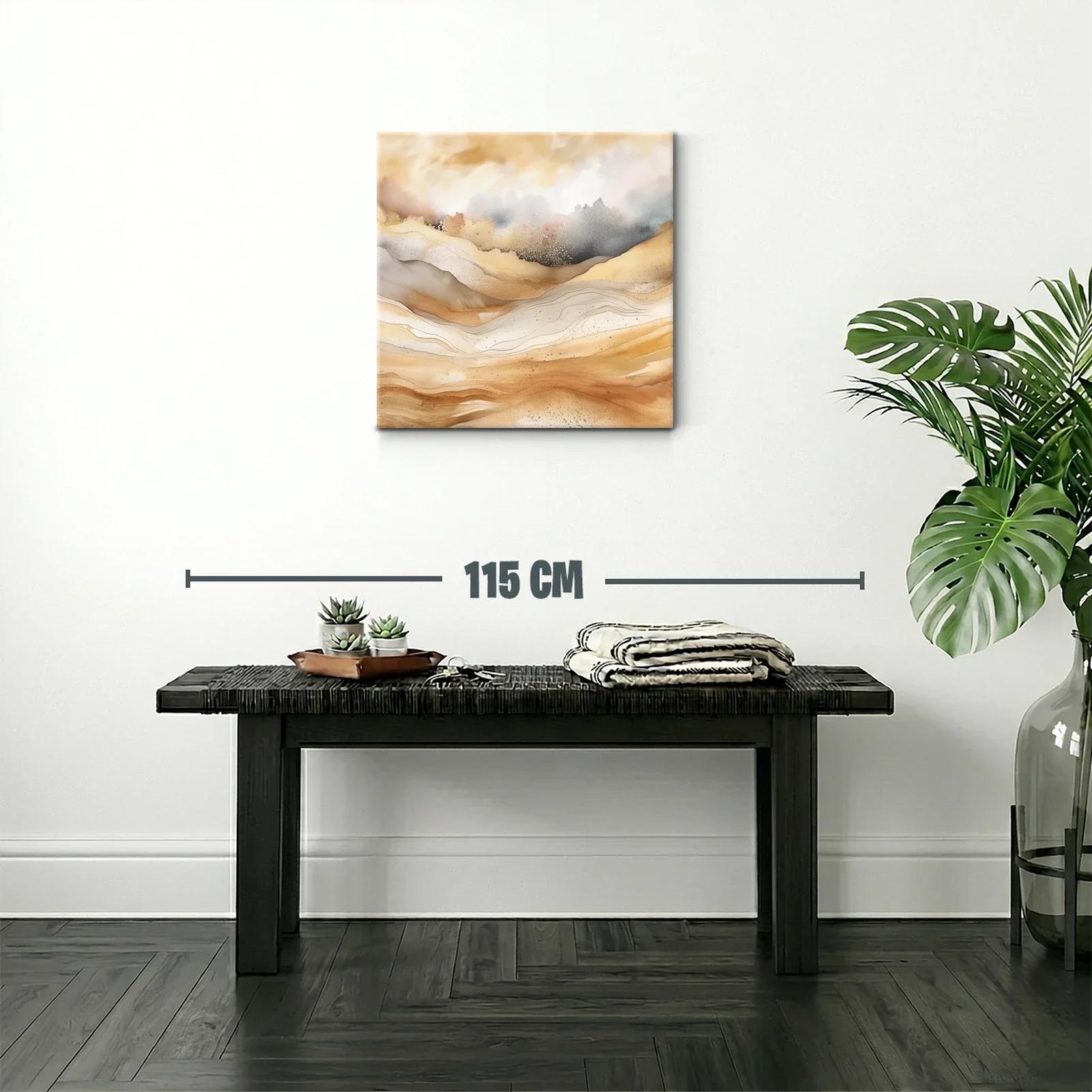 Paisaje abstracto en tonos tierra y neutros suaves — miniatura 2