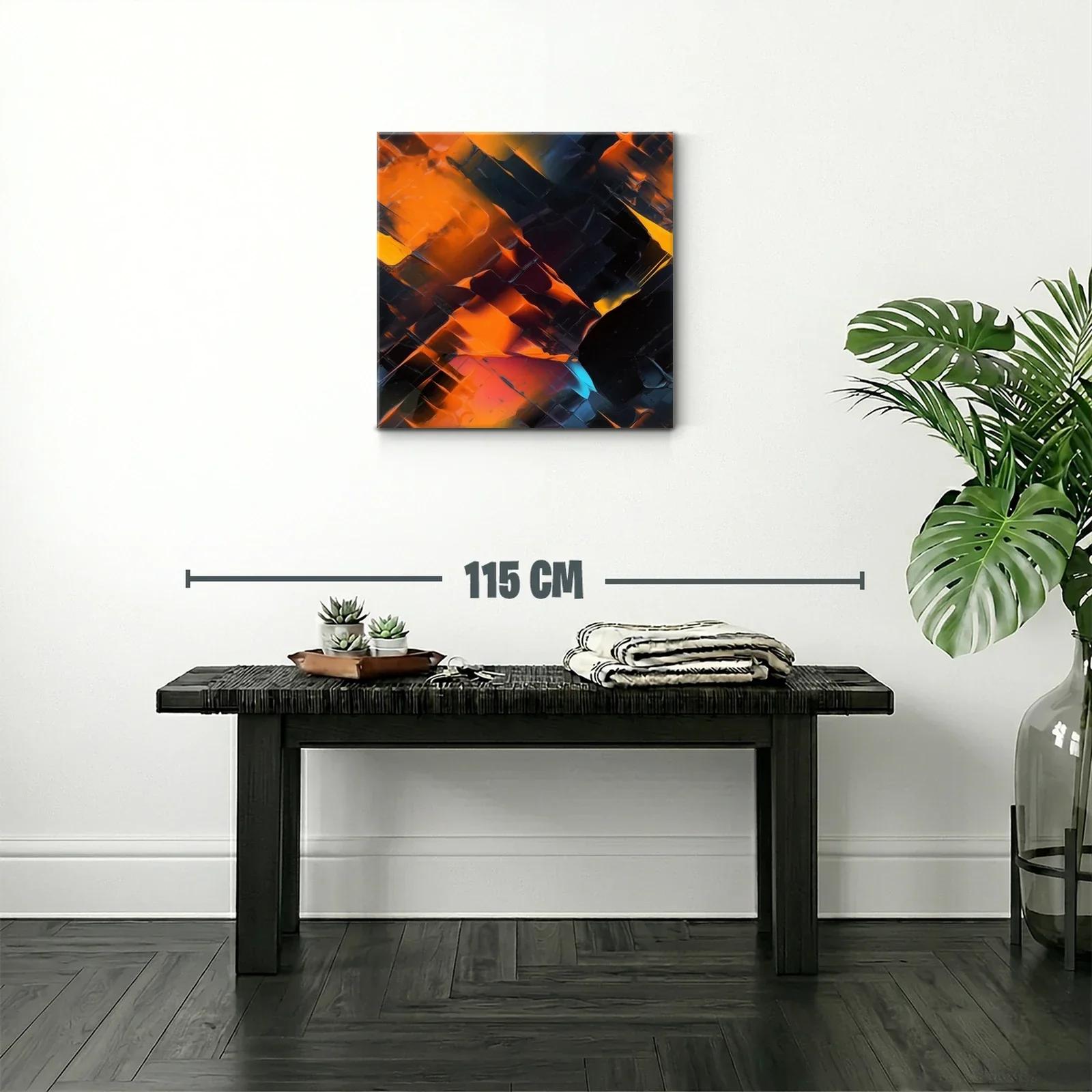 Abstracción vibrante en tonos cálidos y oscuros — miniatura 2