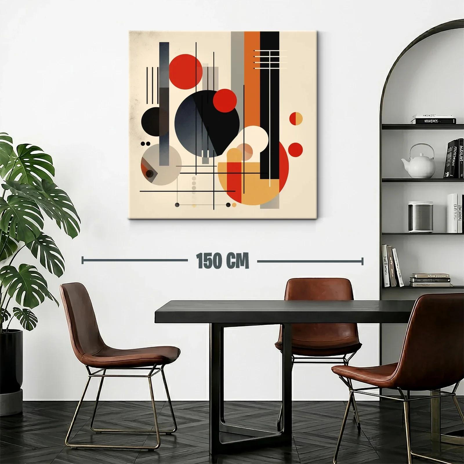 Composición abstracta con formas geométricas en tonos cálidos y negros — miniatura 2