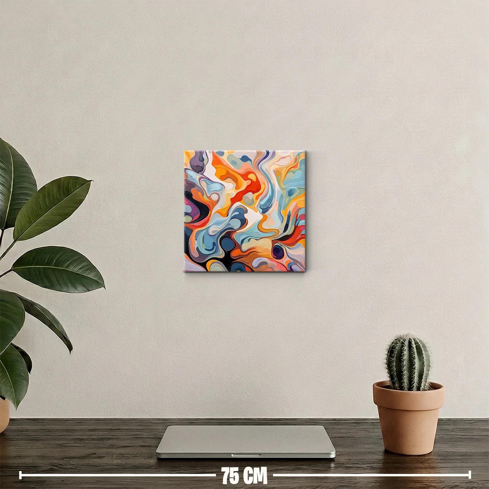 Cuadro abstracto con formas fluidas y colores vibrantes — miniatura 2