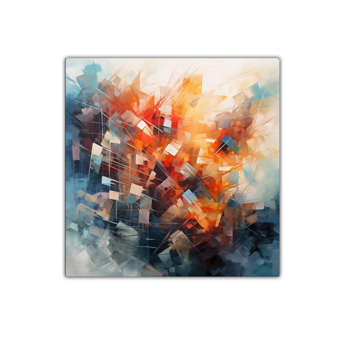 Composición abstracta vibrante en tonos cálidos y fríos — imagen principal