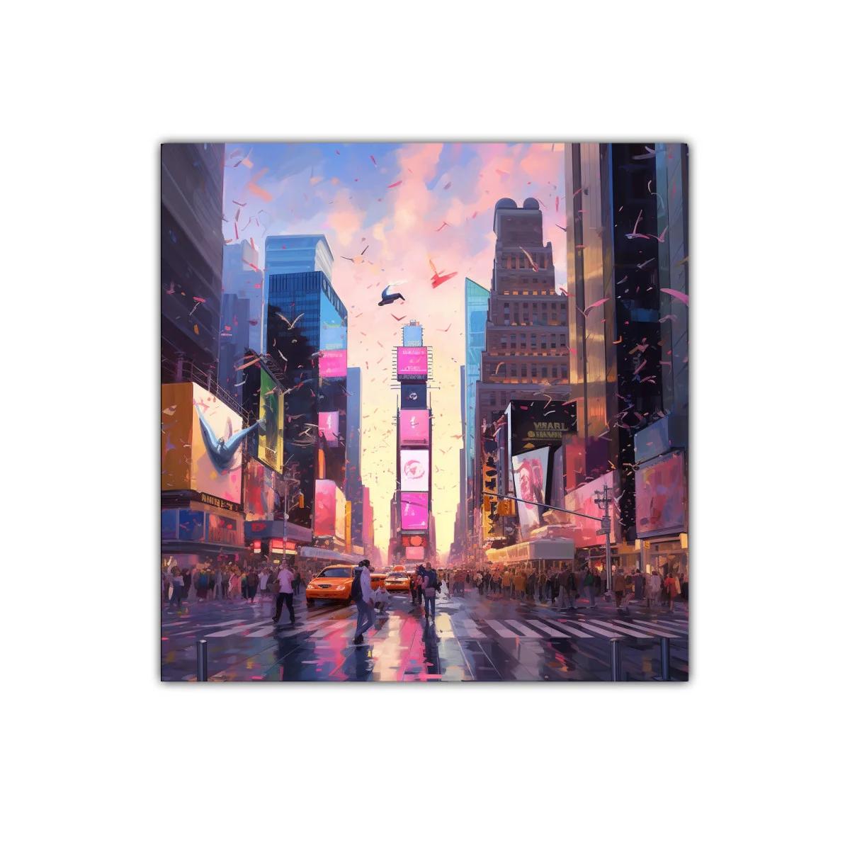 Atardecer vibrante en la ciudad con movimiento urbano