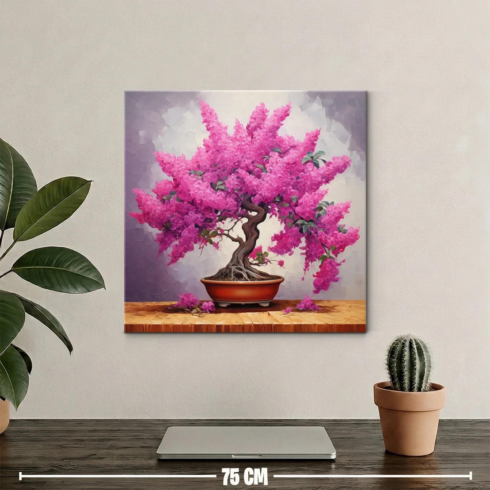 Bonsái con flores vibrantes en tonos fucsia y rosa — miniatura 2