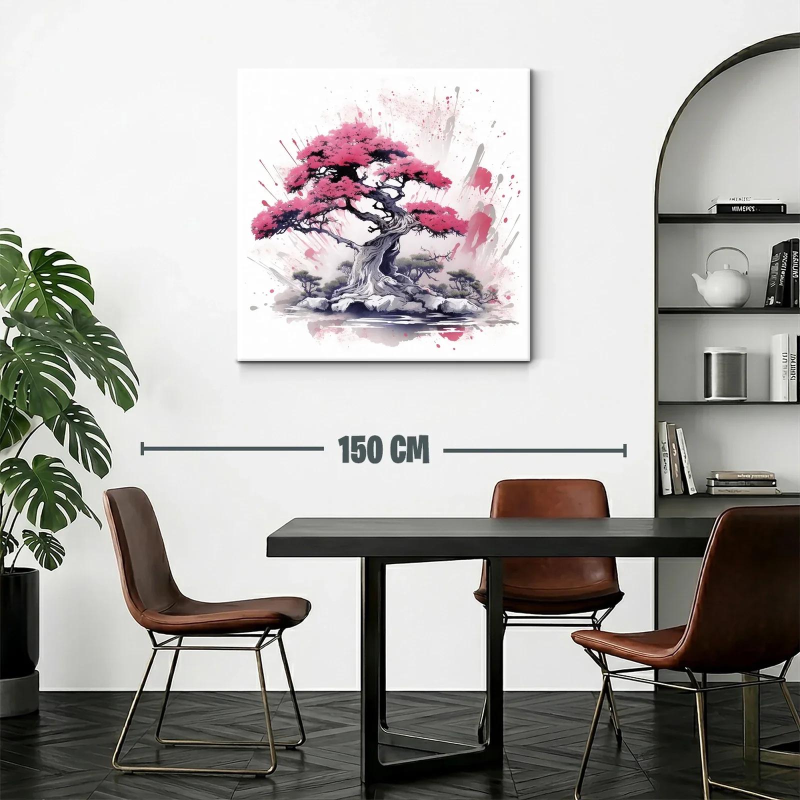 Armonía natural en árbol bonsái con vibrantes tonos rosas — miniatura 2