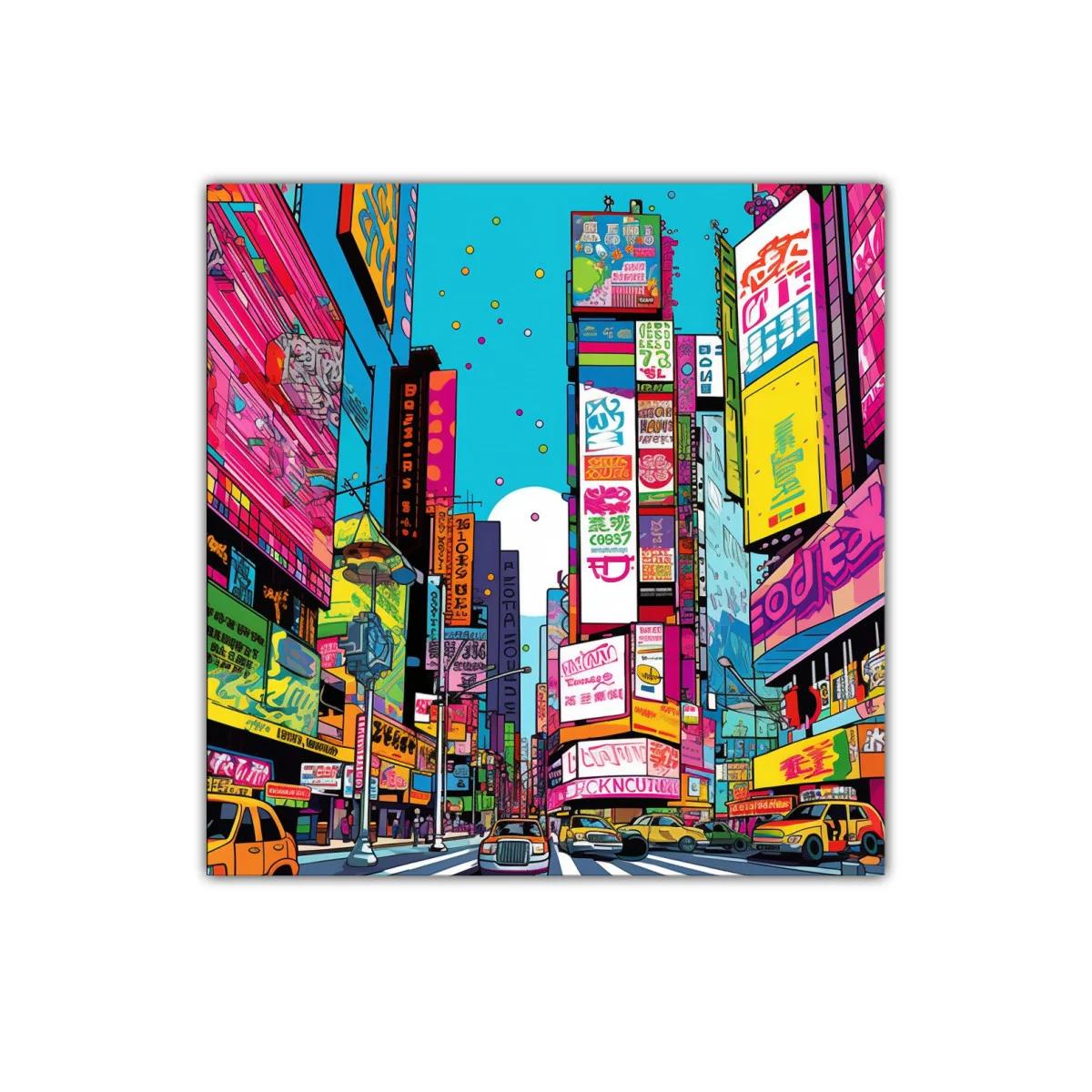 Ciudad vibrante llena de luces y colorido urbano — miniatura 1