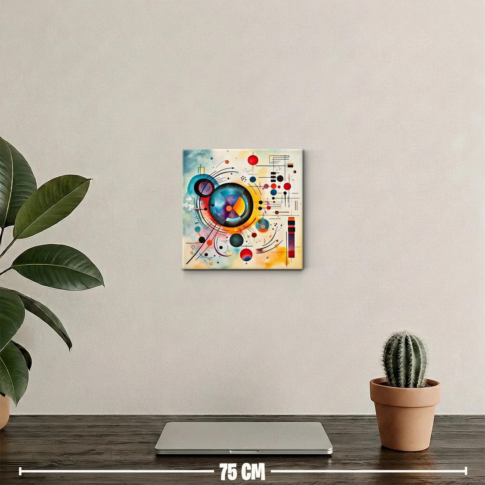 Cuadro abstracto con formas y colores vivos en composición dinámica — miniatura 2
