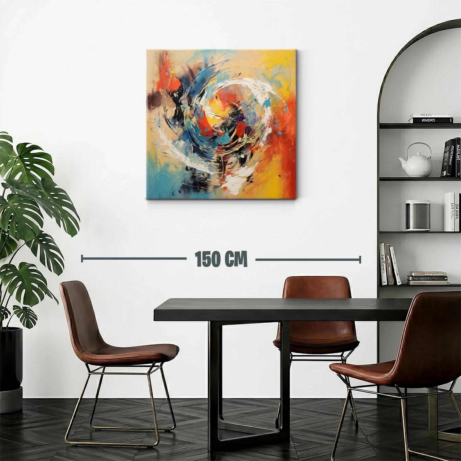 Cuadro abstracto con energía y dinámica vibrante — miniatura 2