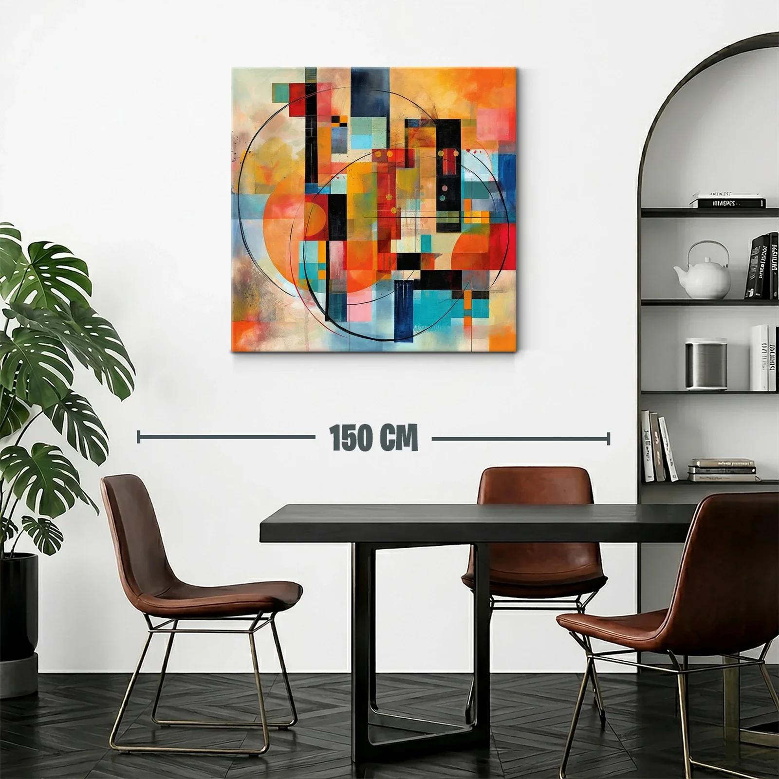 Composición abstracta con tonos cálidos y formas geométricas — miniatura 2