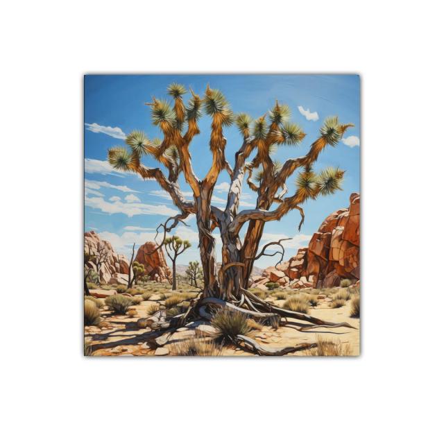 Árbol desértico en paisaje rocoso bajo cielo azul