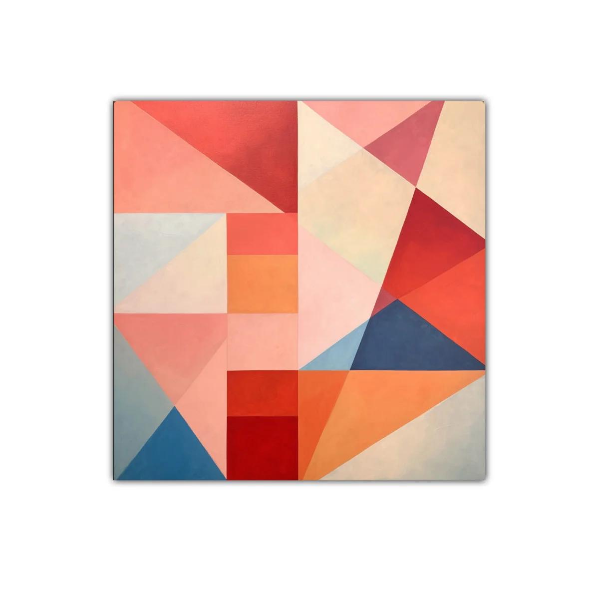 Composición geométrica con tonos cálidos y fríos contrastantes — imagen principal