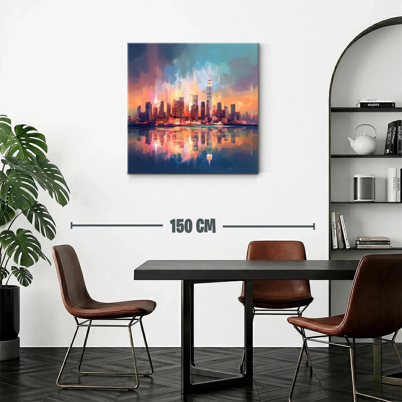 Atardecer vibrante en skyline urbano con reflejos vivos — miniatura 2