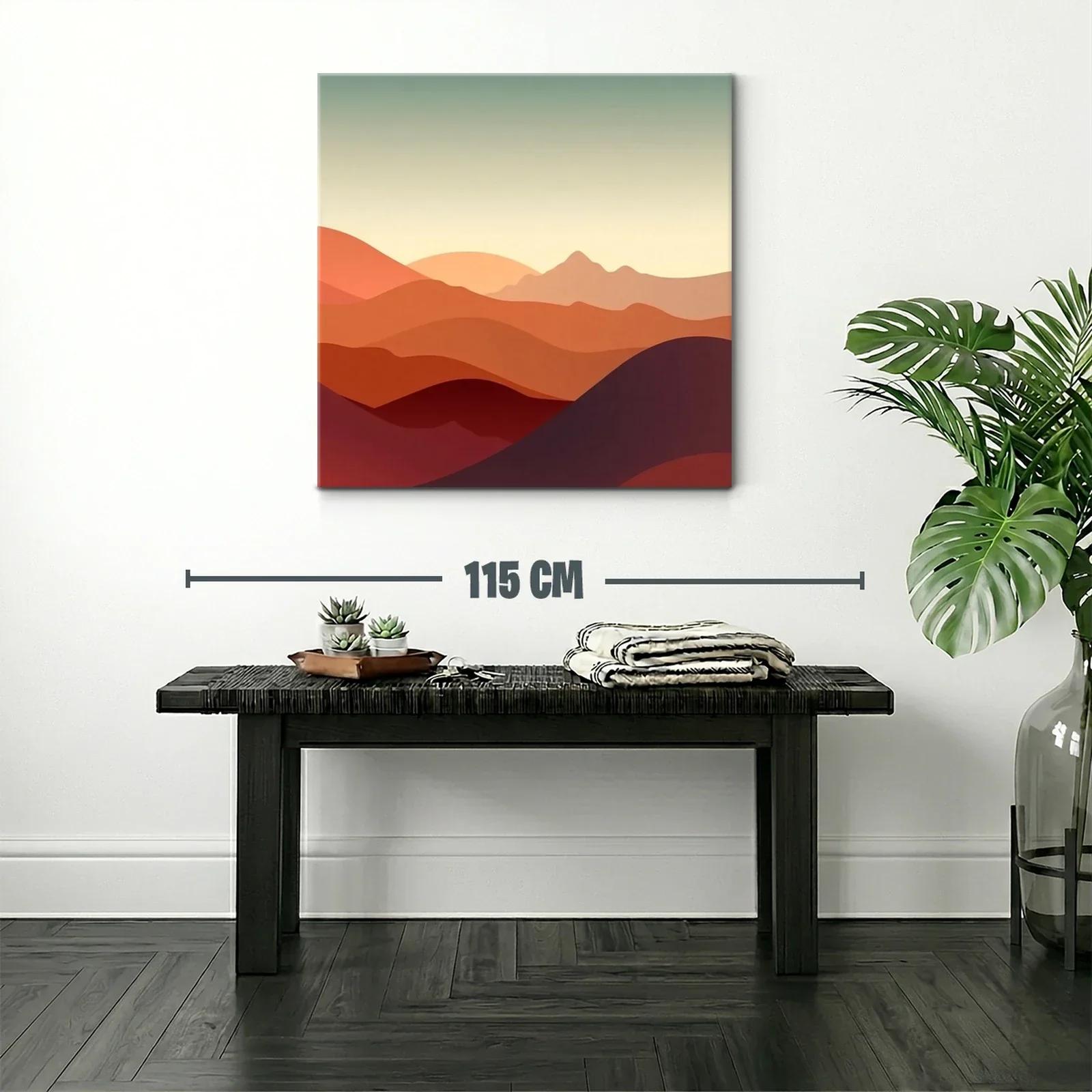 Paisaje abstracto de montañas en tonos cálidos — miniatura 2
