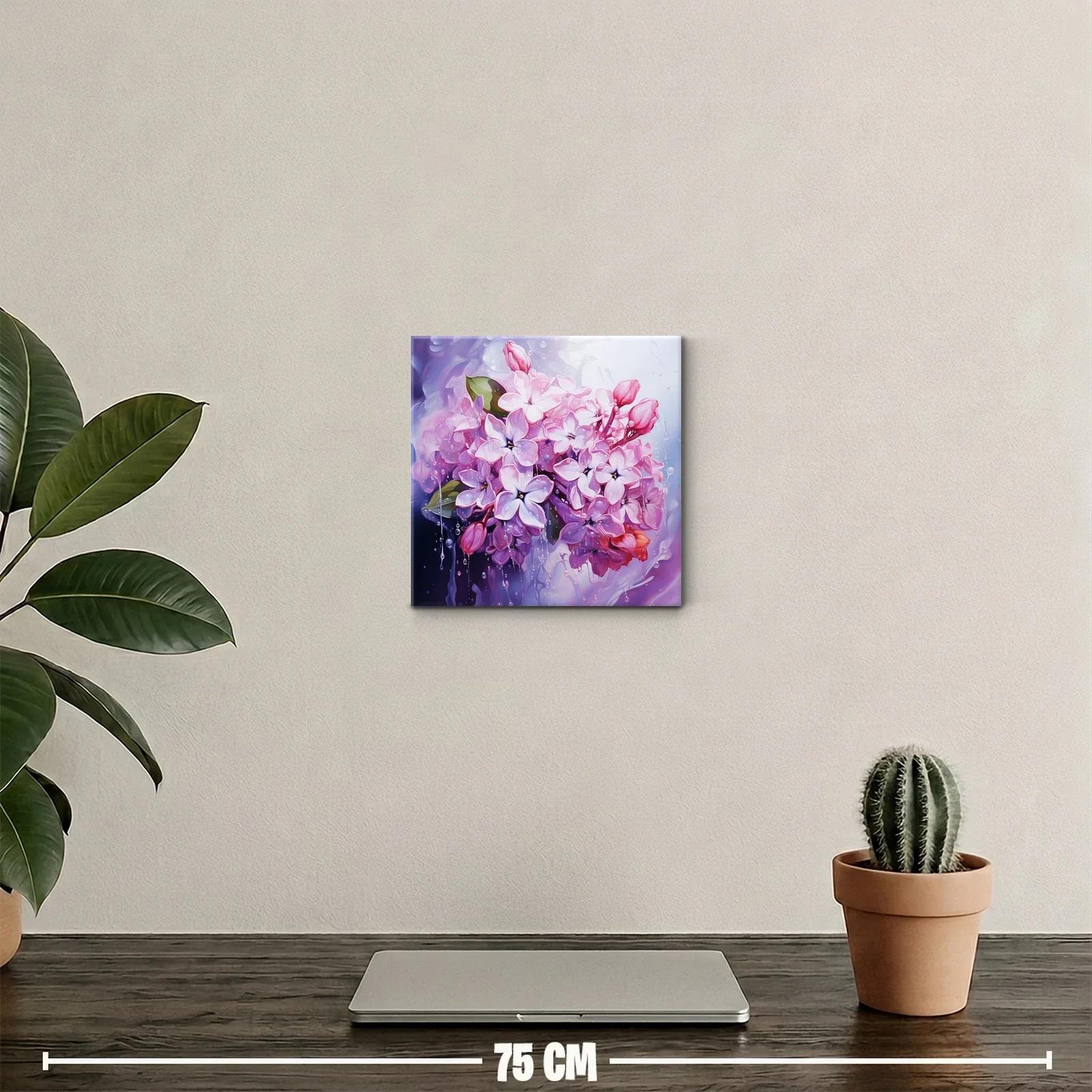 Ramo de flores lilas con gotas de agua brillante — miniatura 2