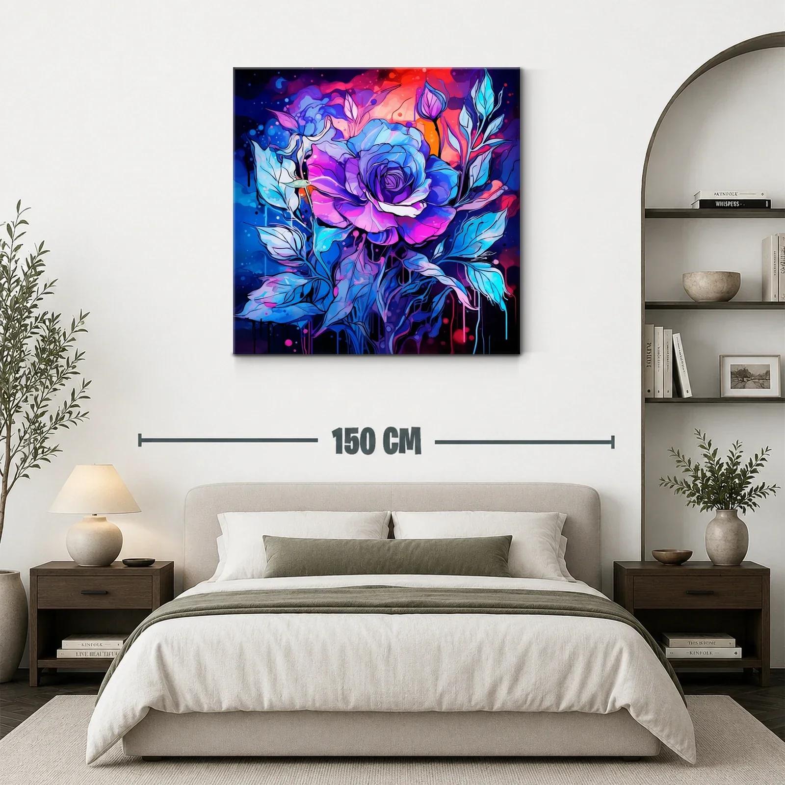 Rosa vibrante en tonos azules y morados para un toque moderno — miniatura 3
